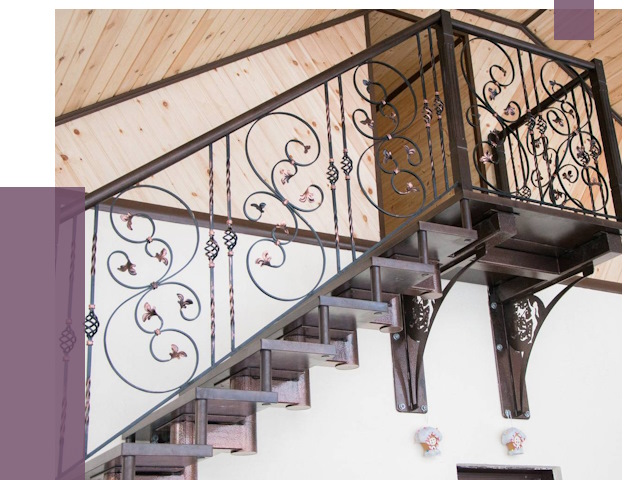 Кованые лестницы в Лысьве от 80005 руб. под ключ