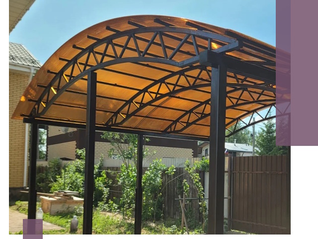 Изготовление навесов под ключ в Лысьве из качественных материалов