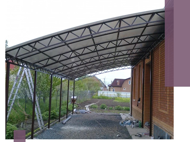 Профессиональный монтаж навесов под ключ в Лысьве