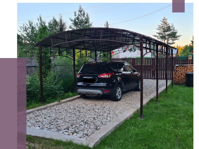 Навесы для автомобиля в Лысьве от 13180 руб.  | ПРОЛЁТ-Лсь