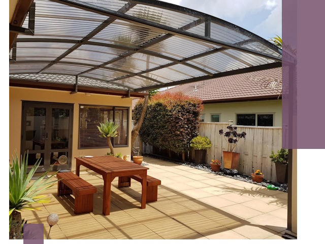 Навесы во двор под ключ в Лысьве — изготовление и монтаж