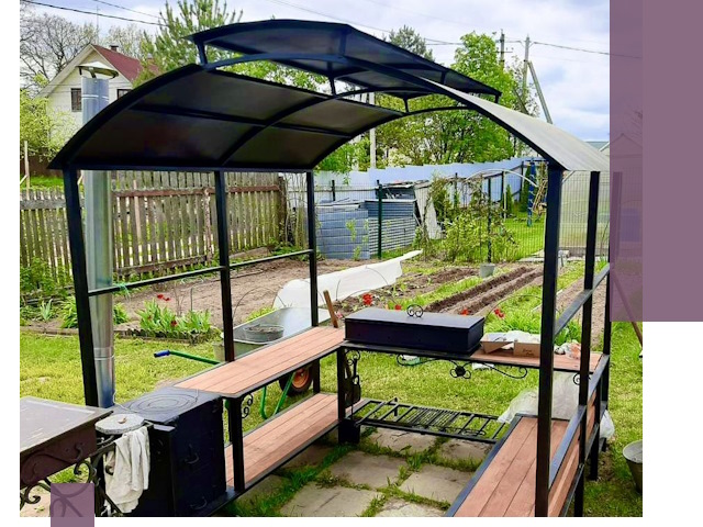 Навесы для барбекю в Лысьве: изготовление, монтаж и демонтаж