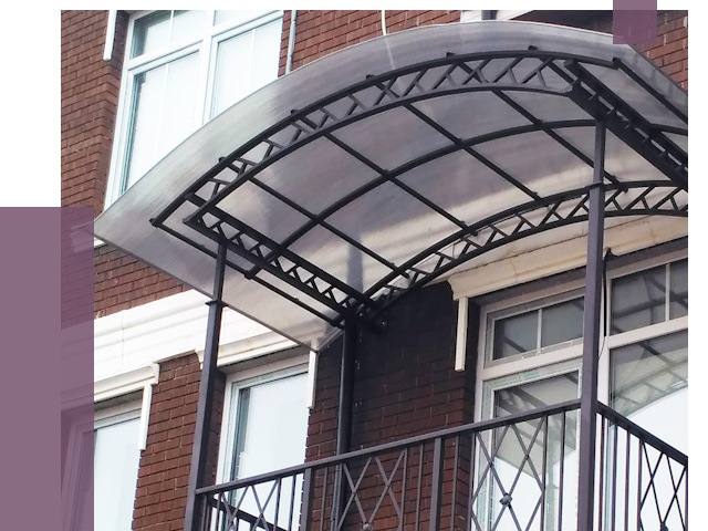 Козырьки над балконом в Лысьве от 8667 руб.  | ПРОЛЁТ-Лсь