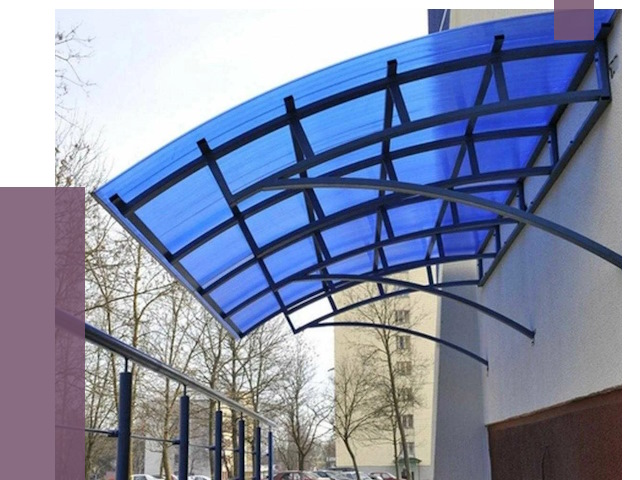 Козырьки из поликарбоната в Лысьве от 4308 руб. под ключ | ПРОЛЁТ-Лсь