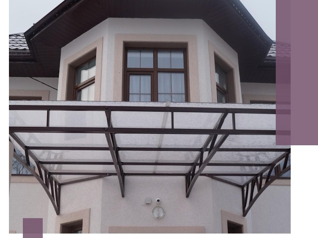 Козырьки из поликарбоната под ключ в Лысьве