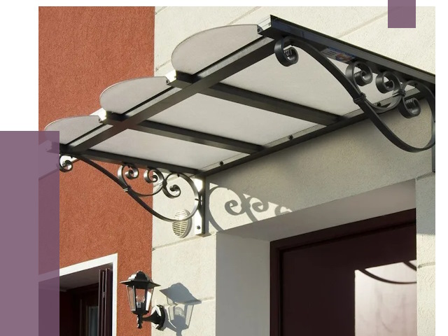 Односкатные козырьки в Лысьве от 8411 руб.  | ПРОЛЁТ-Лсь