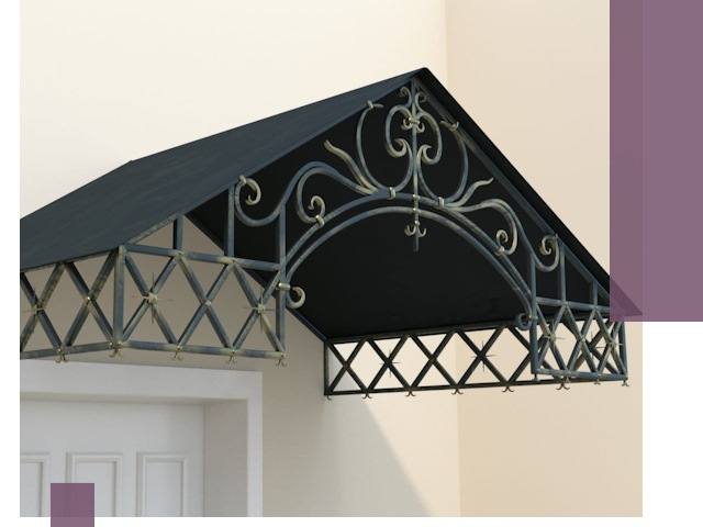 Двускатные металлические козырьки под ключ в Лысьве